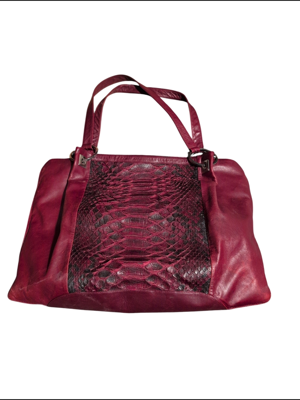 Valentino Orlandi Tote Bag with Textured Panel
